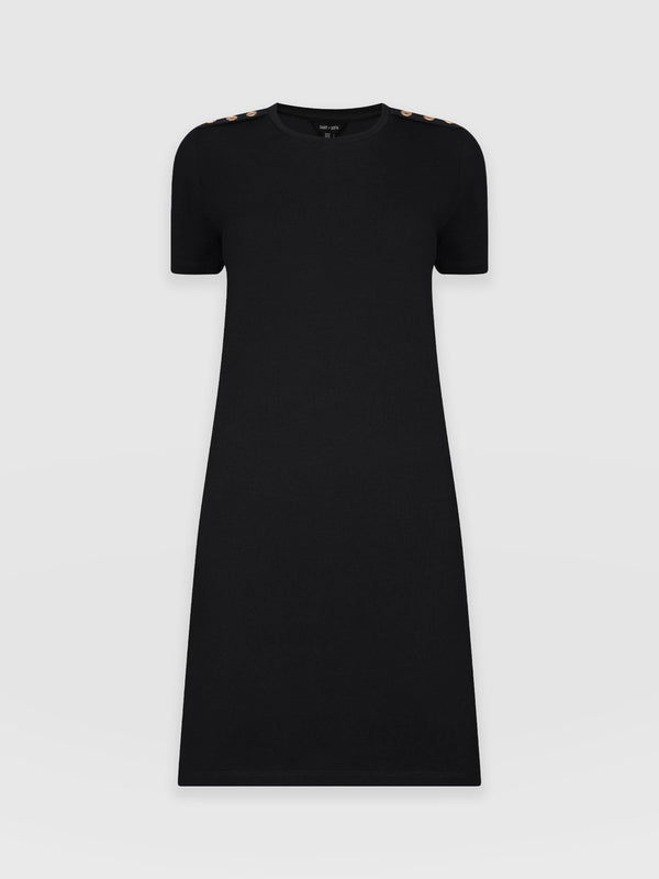 Easy T-Shirt Dress Black- Women's Dresses | Saint + Sofia® EU