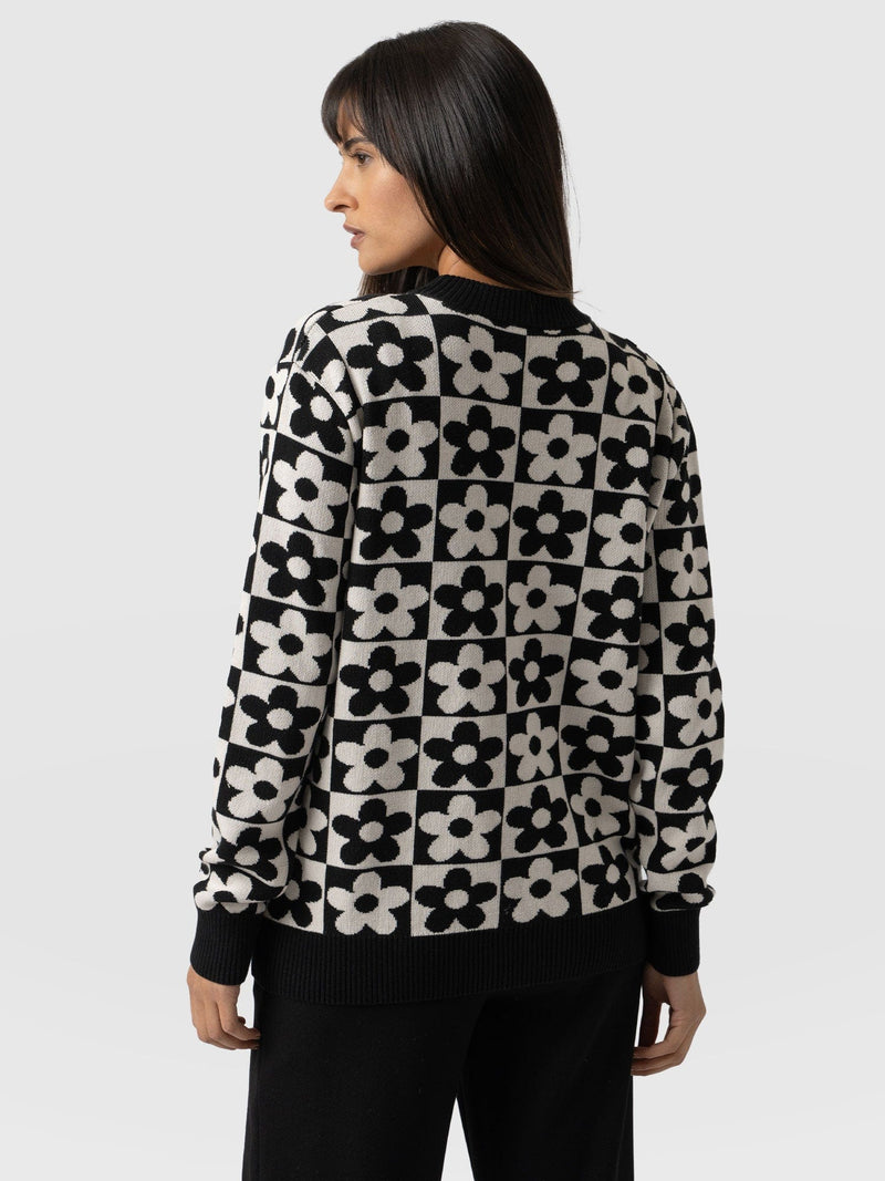 Eden Cardigan Monochrome Flower - Women's Cardigans | Saint + Sofia® EU