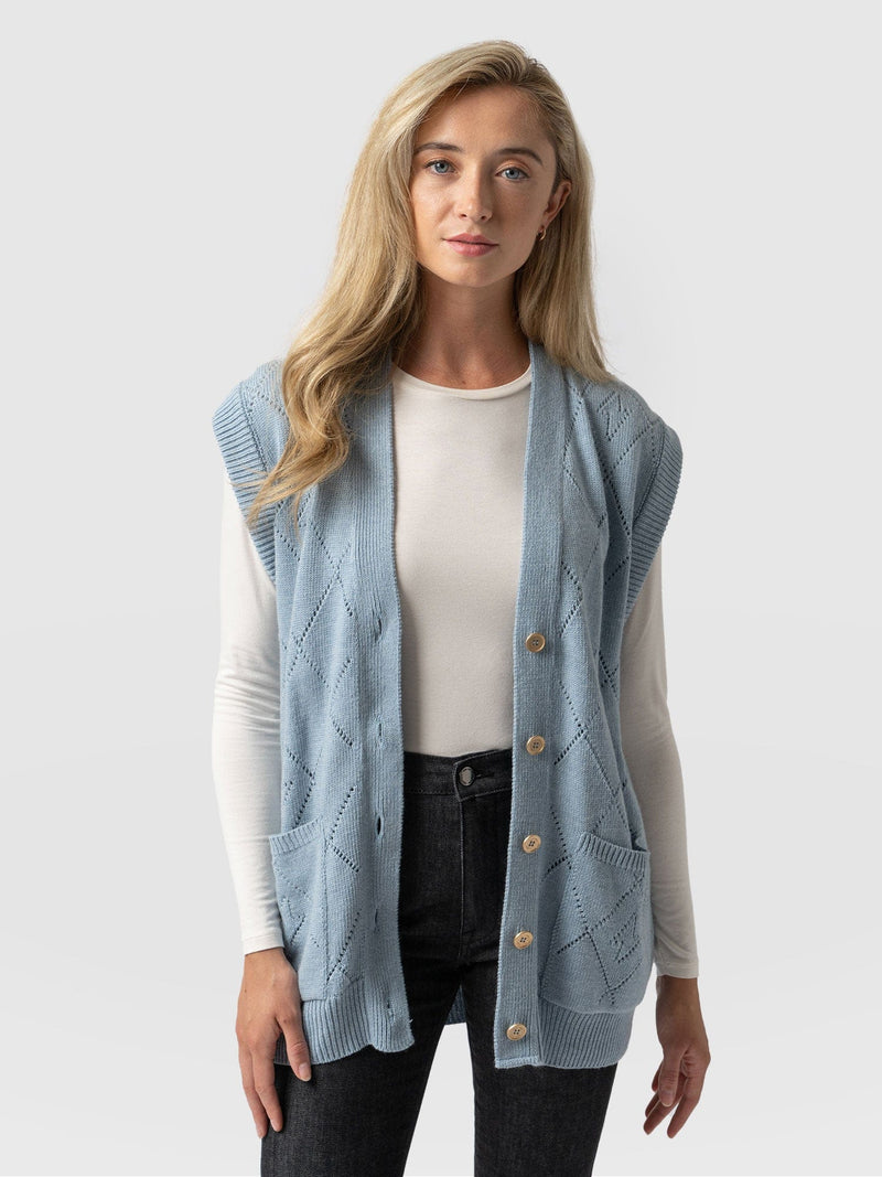 Electra Vest Pale Blue - Women's Vests | Saint + Sofia® UK
