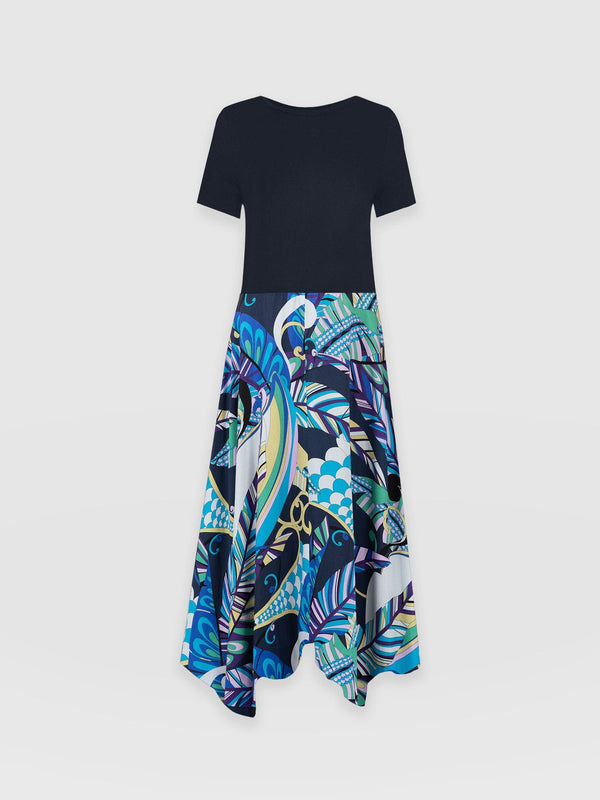 Eloise Dress Blue Palm - Women's Dresses | Saint + Sofia® UK