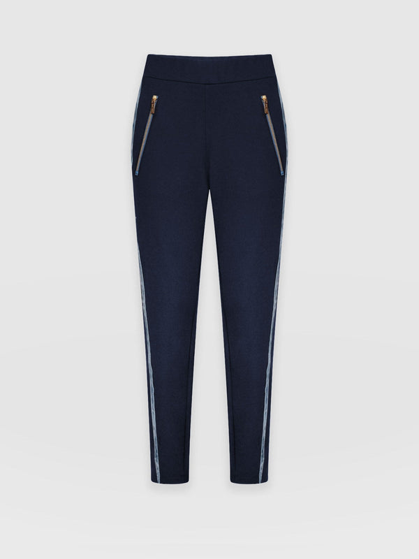 Finsbury Zip Pant Navy - Women's Trousers | Saint + Sofia® UK