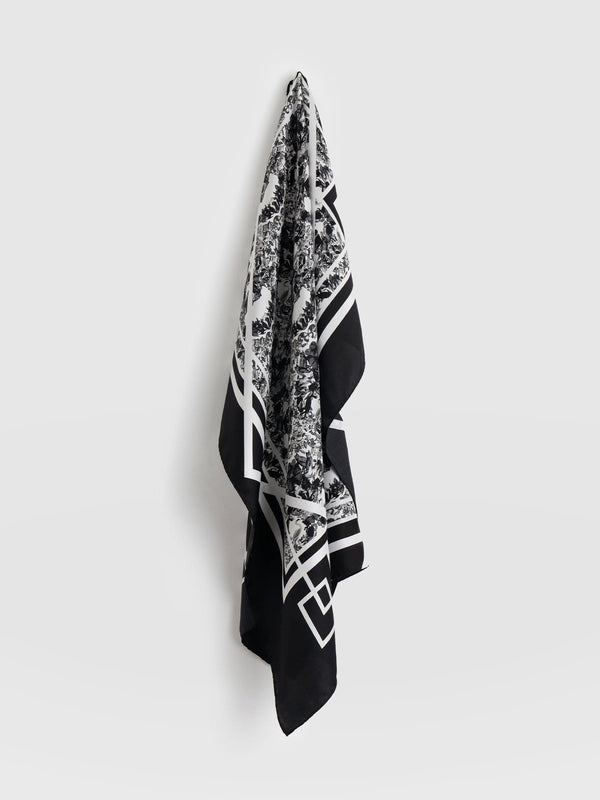 Genesis Silk Scarf Abstract Print Black - Women's Scarves | Saint + Sofia® EU