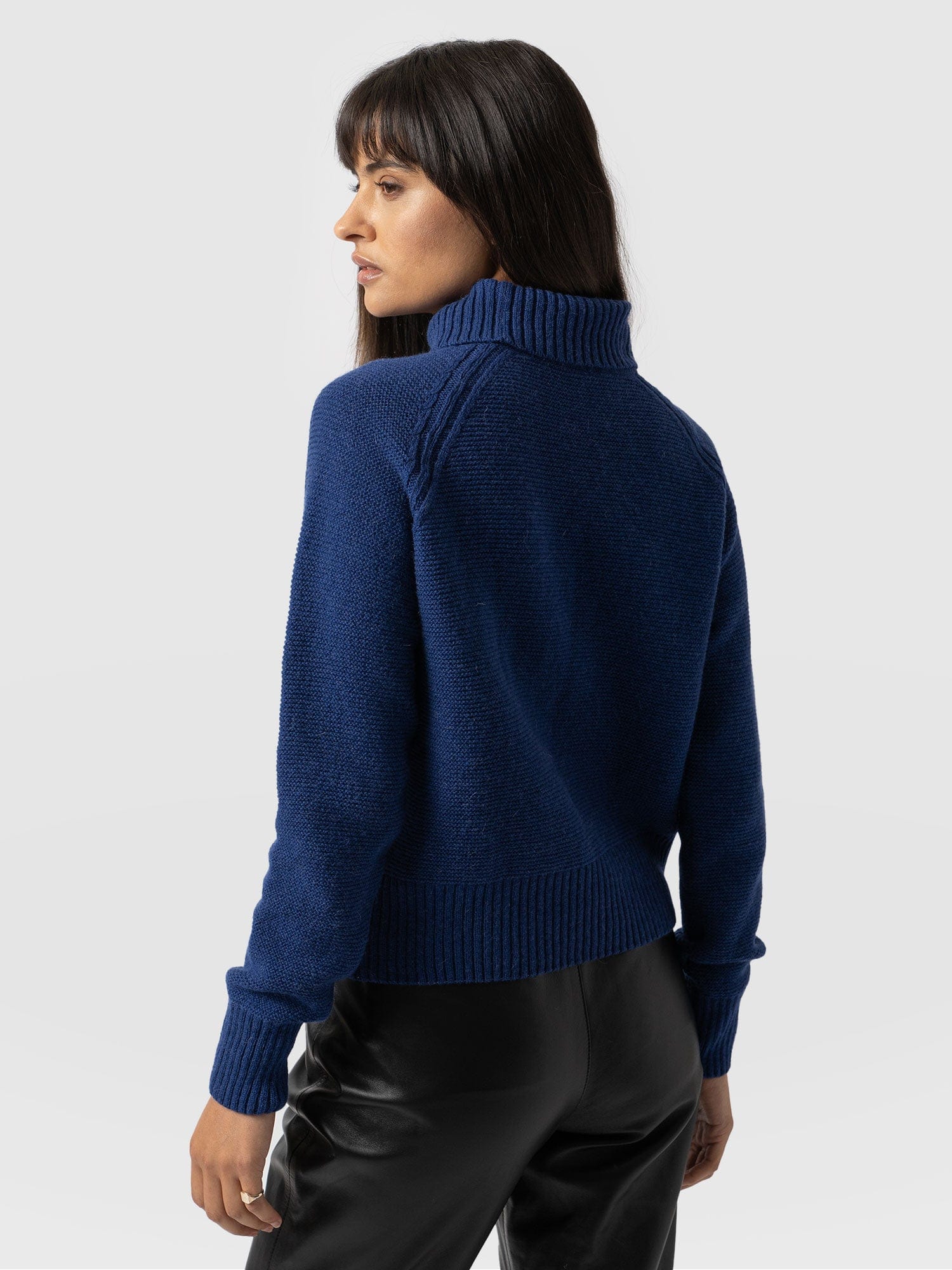 Glen Cable Knit Jumper Blue - Women's Jumpers | Saint + Sofia® EU