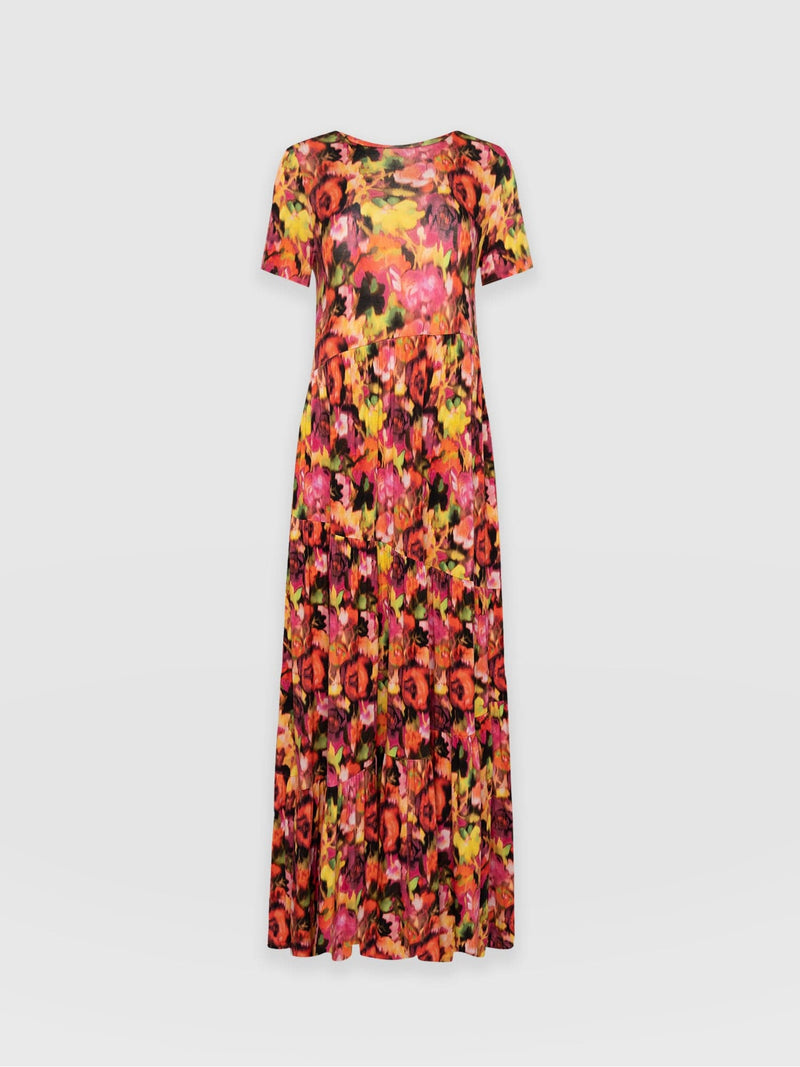 Greenwich Asymmetric Short Sleeve Dress Floral Haze - Women's Dresses | Saint + Sofia® EU