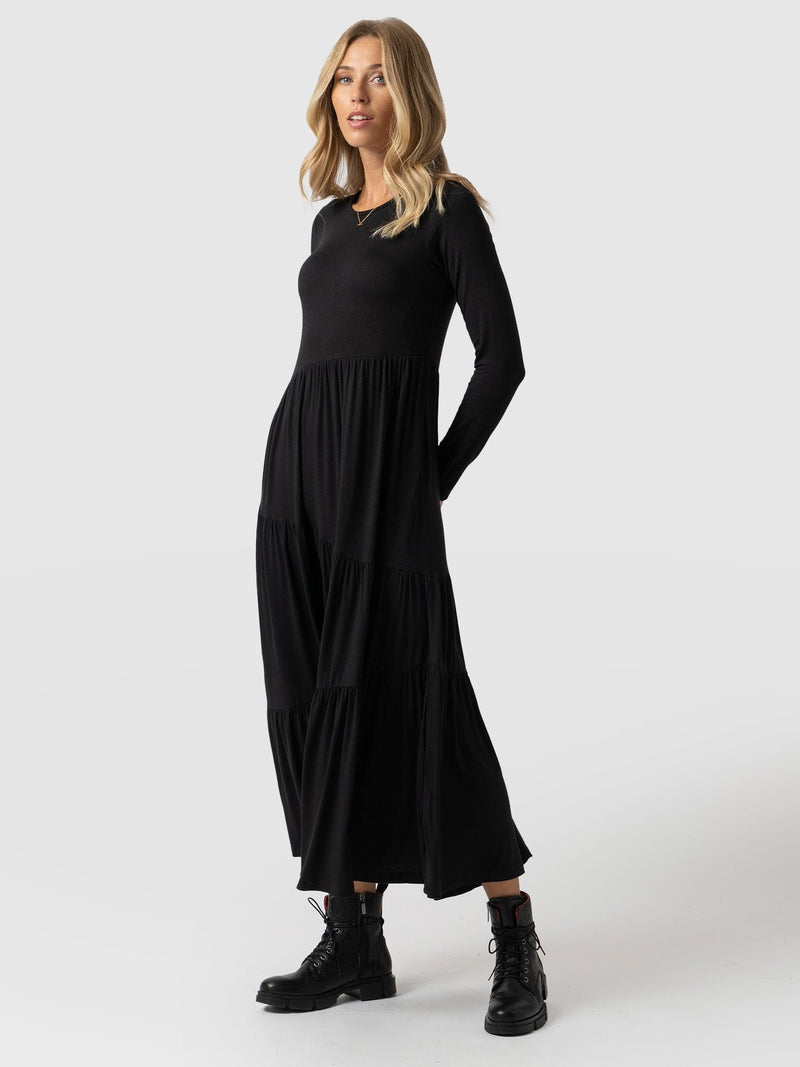 Greenwich Dress Asymmetric Black - Women's Dresses | Saint + Sofia® EU