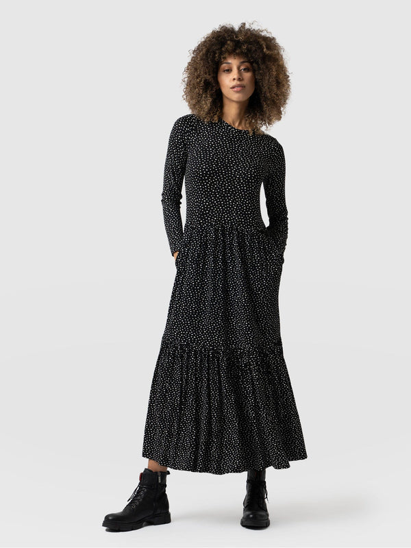 Greenwich Dress Black Spot Sleeves - Women's Dresses | Saint + Sofia® EU