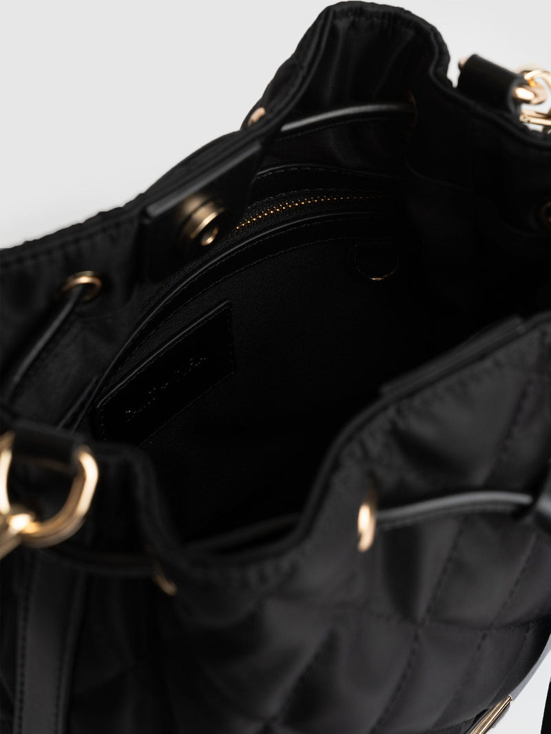 Henley Small Bucket Bag Black Nylon - Women's Bags | Saint + Sofia® EU