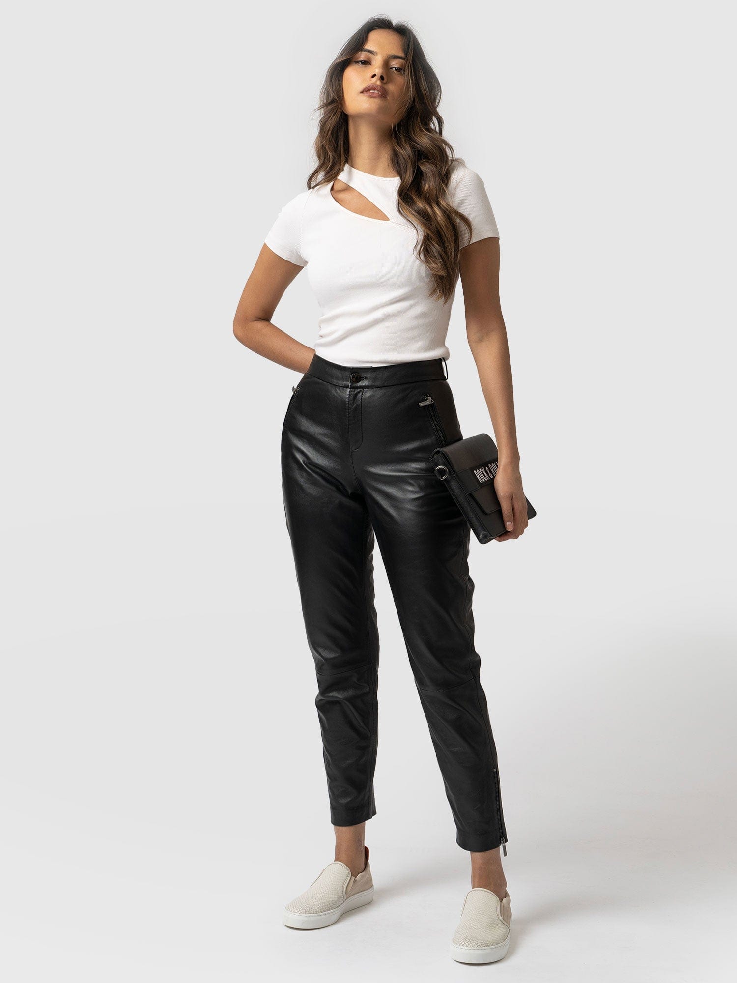 The leather trouser trend: Why the look of midlife crises and Theresa May  is everywhere | Women's trousers | The Guardian