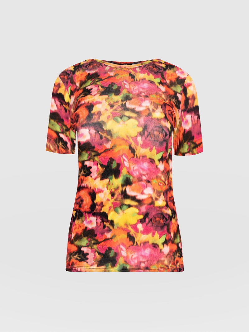 Jersey Short Sleeve Austen Crew Floral Haze - Women's T-Shirt | Saint + Sofia® EU