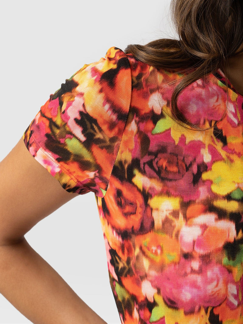 Jersey Short Sleeve Austen Crew Floral Haze - Women's T-Shirt | Saint + Sofia® EU