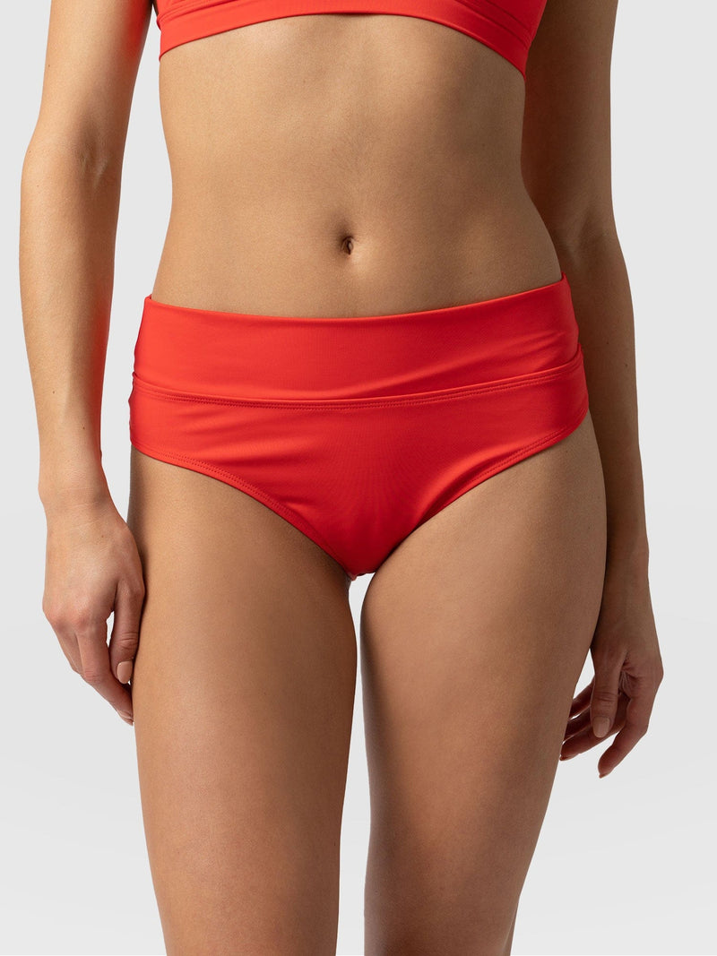 Kyra Bikini Bottom Red - Women's Swimwear | Saint + Sofia® UK