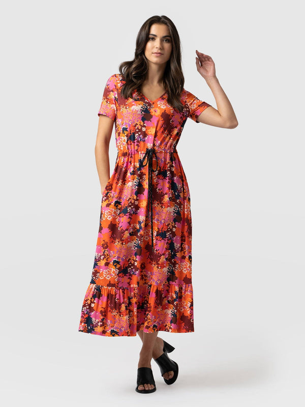 Meredith V Neck Dress Sea Floral - Women's Dresses | Saint + Sofia® EU