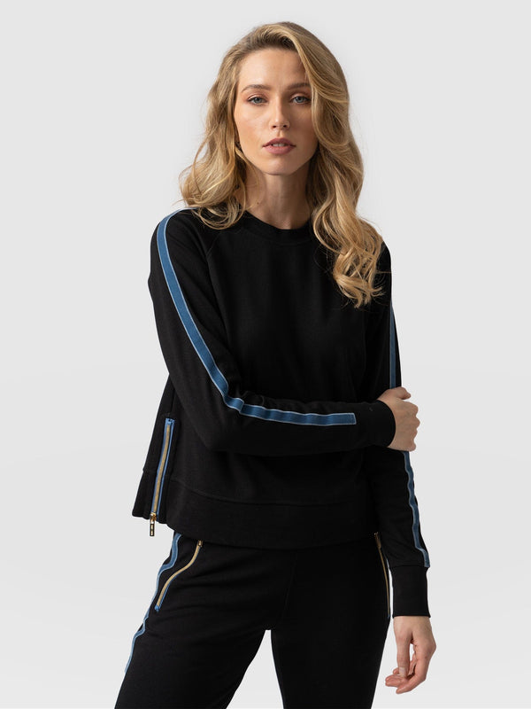 Morgan Zip Sweater Black - Women's Sweaters | Saint + Sofia® UK