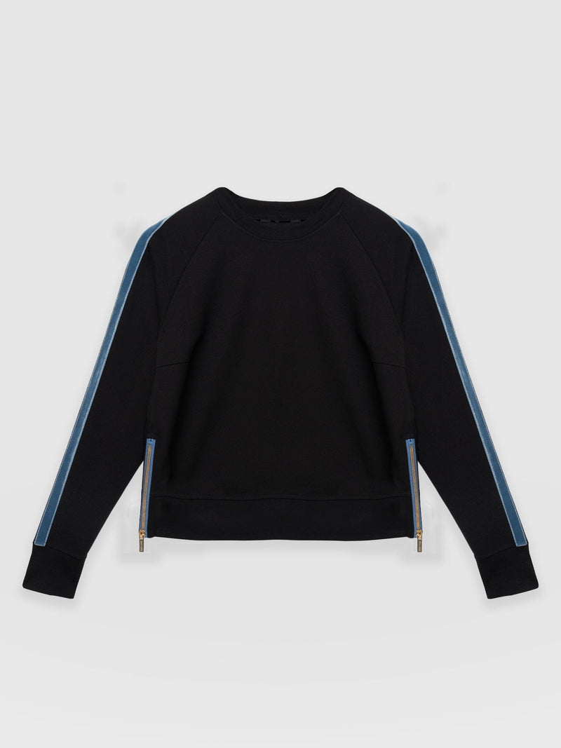 Morgan Zip Sweater Black - Women's Sweaters | Saint + Sofia® UK