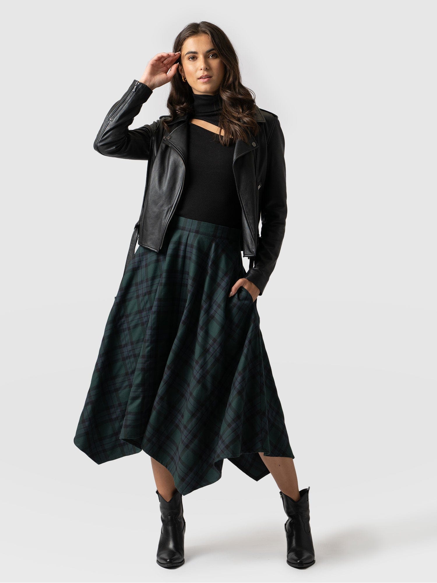 Noho Skirt Green Check - Women's Skirts | Saint + Sofia® EU