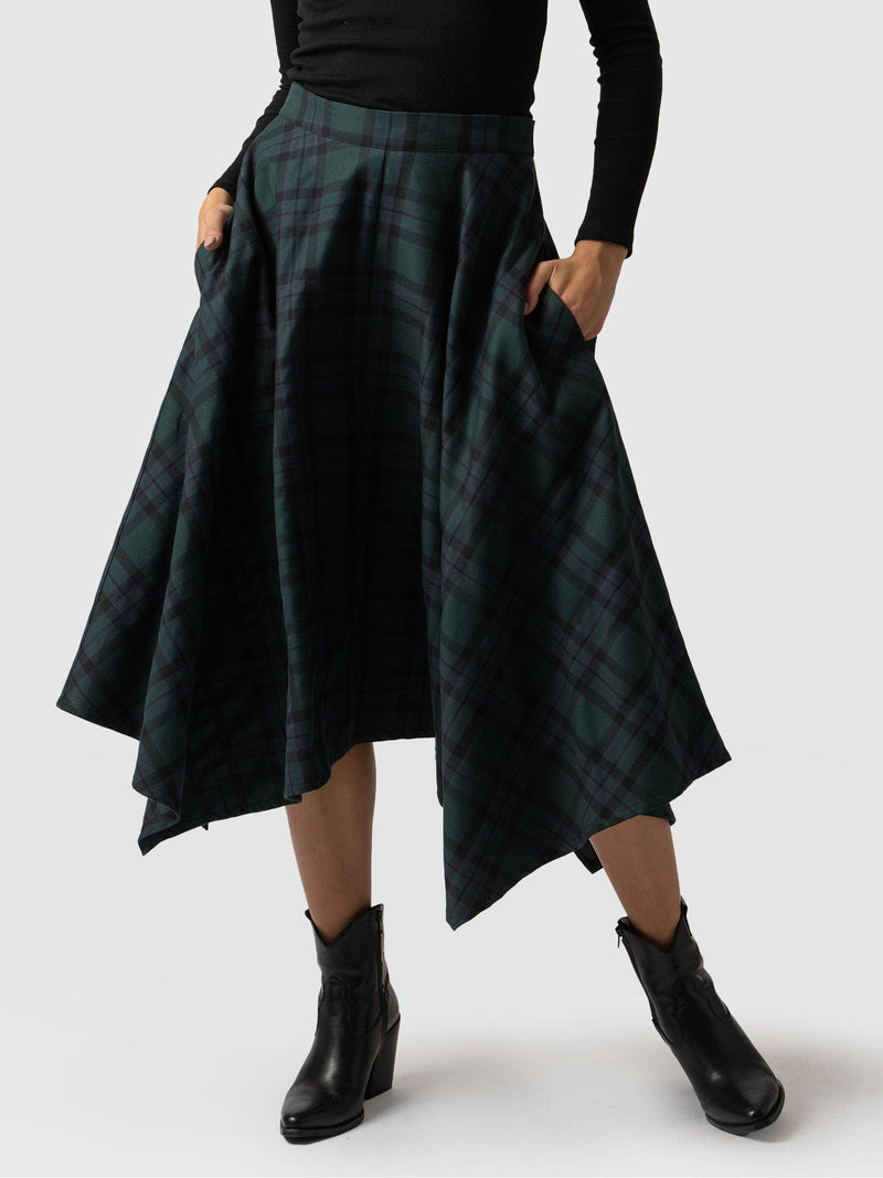 Noho Skirt Green Check - Women's Skirts | Saint + Sofia® EU