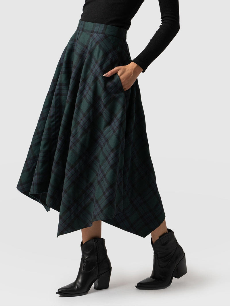 Noho Skirt Green Check - Women's Skirts | Saint + Sofia® EU