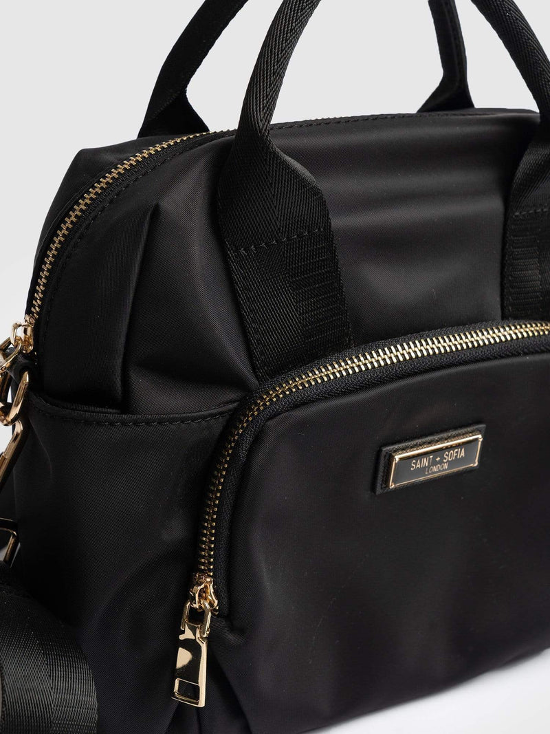 Nylon Noho Bag Black - Women's Leather Bags | Saint + Sofia® UK