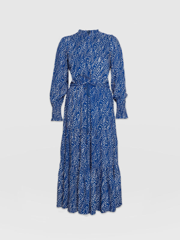Olivia Zip Up Dress Blue Spot - Women's Dresses | Saint + Sofia® UK