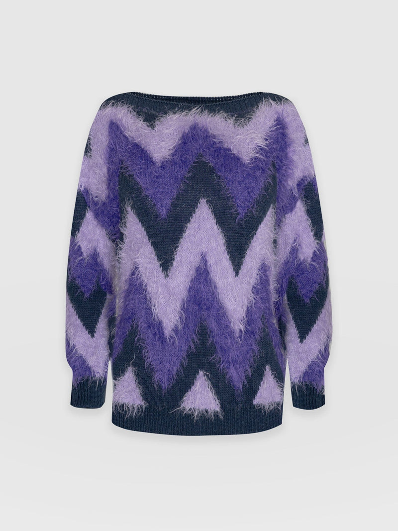 Orla Chevron Sweater Purple - Women's Sweaters | Saint + Sofia® EU