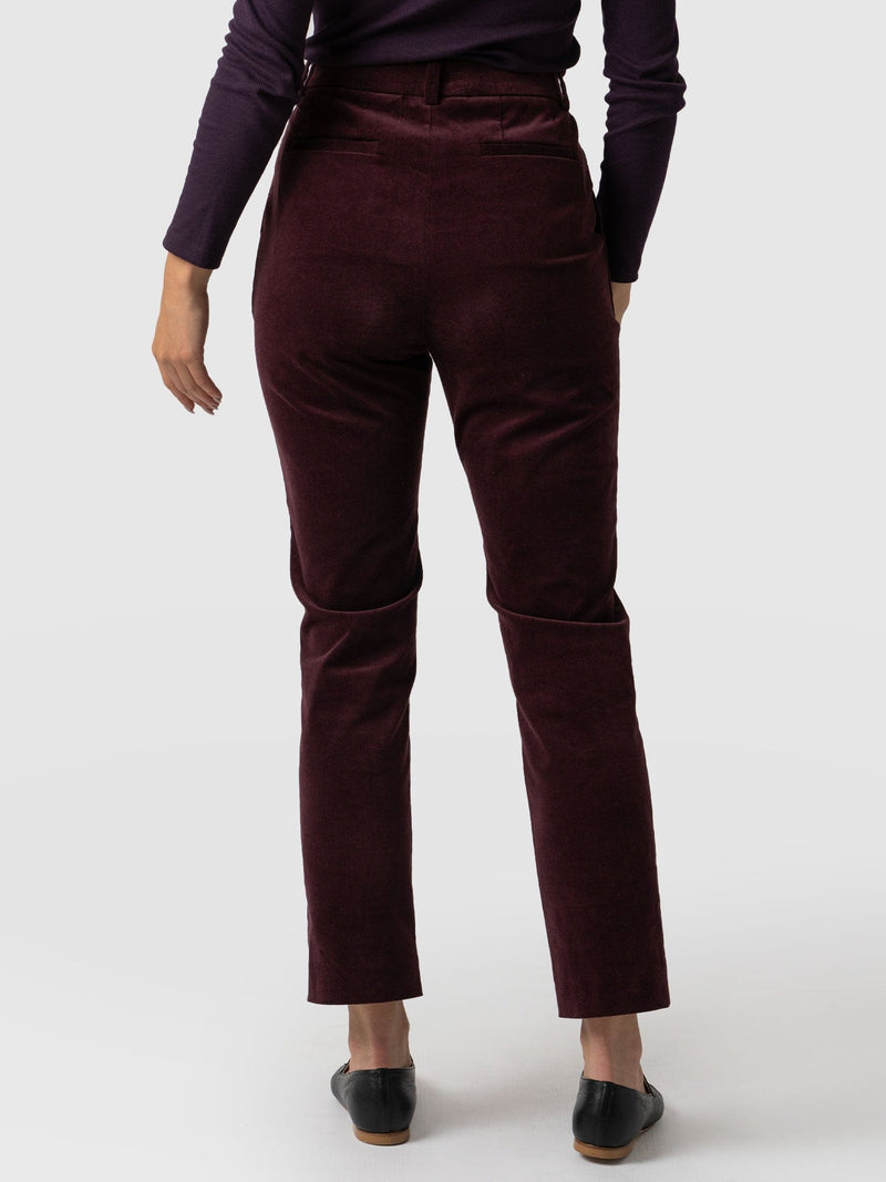 Palmer Pant Plum Corduroy - Women's Trousers | Saint + Sofia® UK