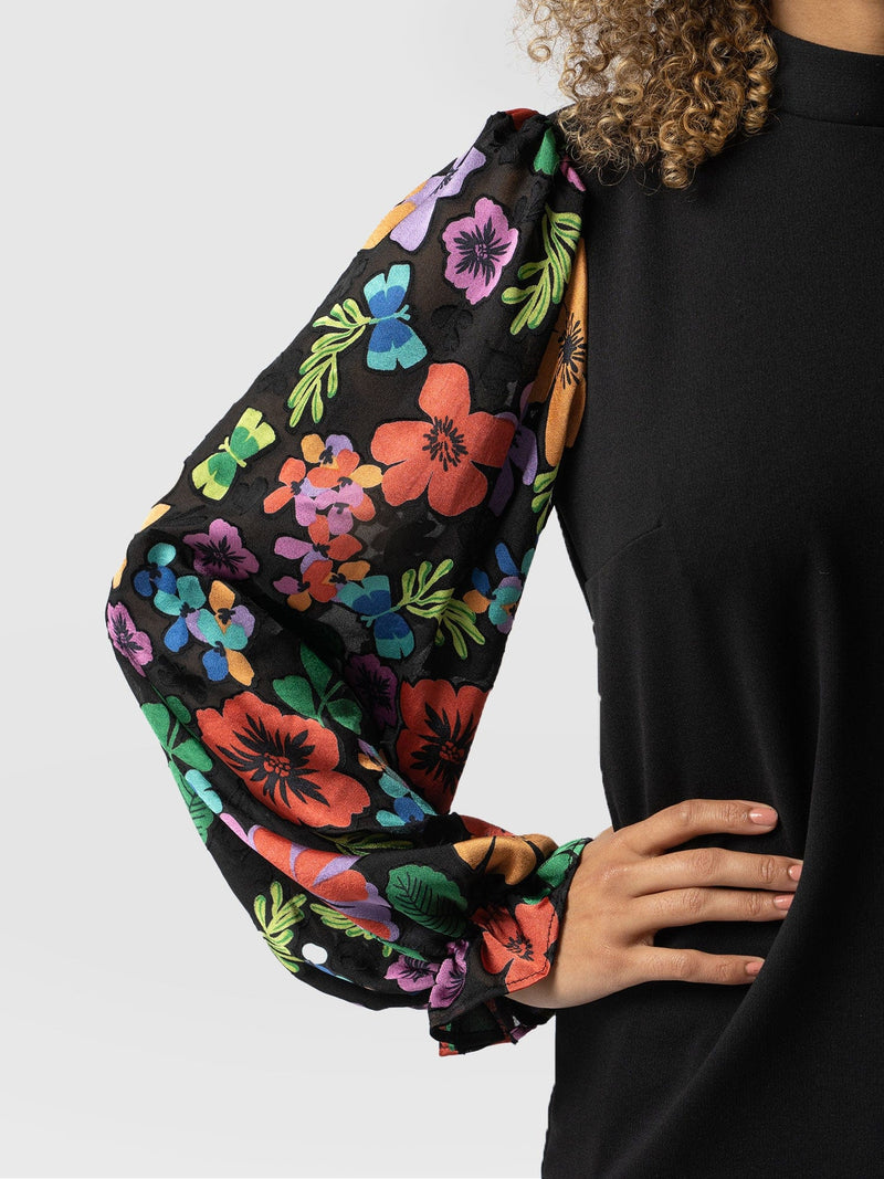 Penny Puff Sleeve Long Sleeve Pop Floral - Women's Tops | Saint + Sofia® EU