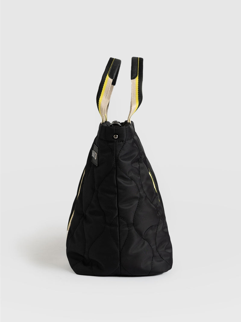 Quilted Tote Bag Black - Women's Tote Bags | Saint + Sofia® UK