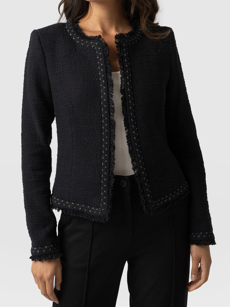Rayner Jacket Black Bouclé - Women's Jackets | Saint + Sofia® EU