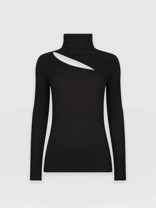 Reveal Roll Neck Black - Women's Sweaters | Saint + Sofia® EU