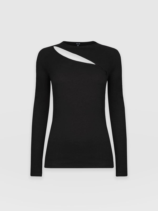 Reveal Tee Long Sleeve Black - Women's T-shirts | Saint + Sofia® EU