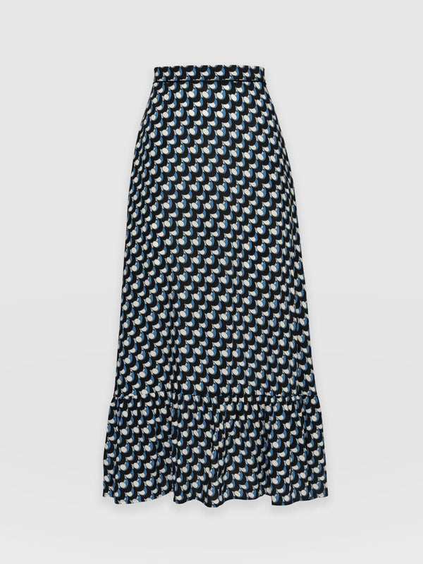 Riley Skirt Blue Small Geo - Women's Skirts | Saint + Sofia® UK