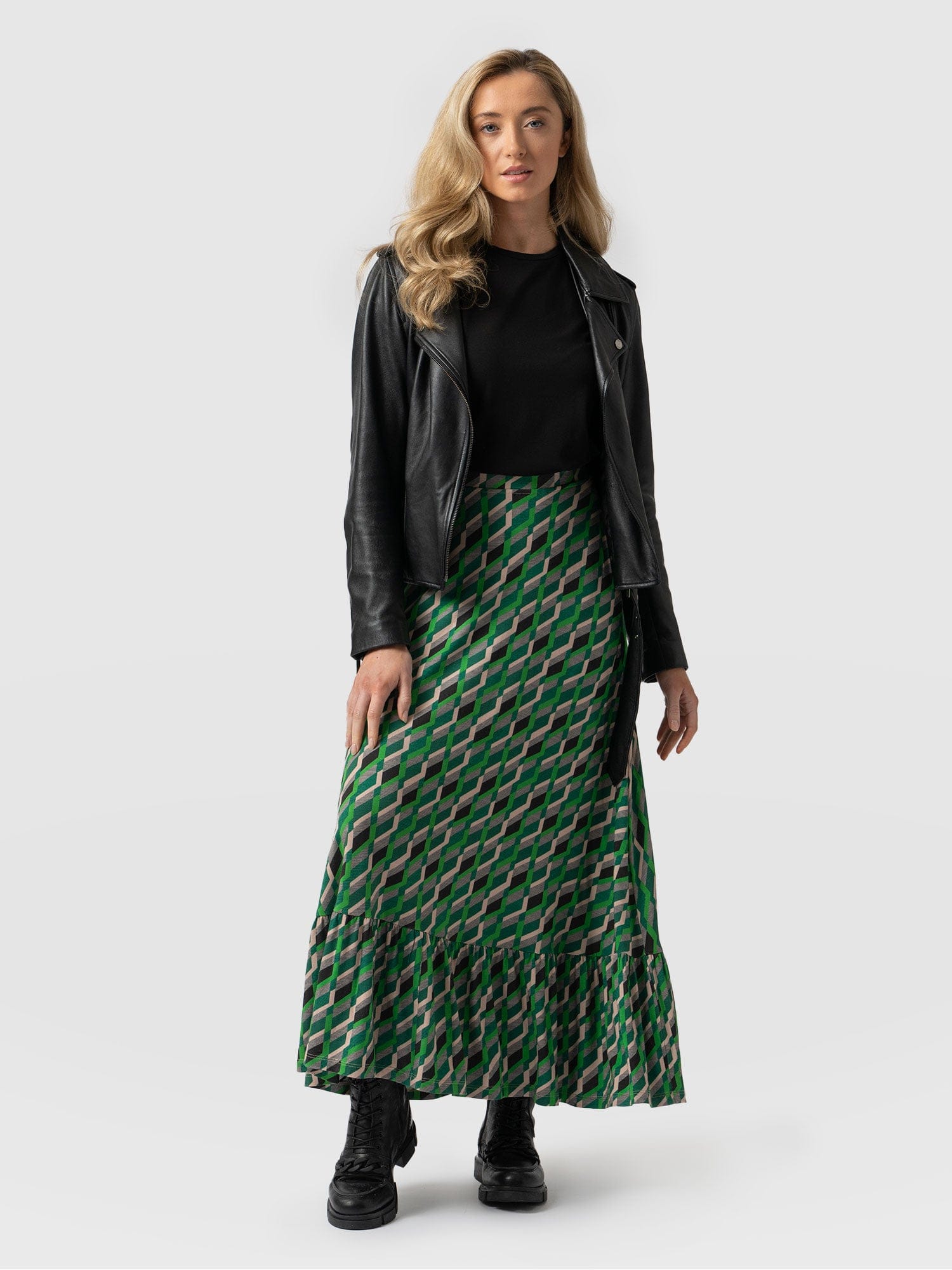 Riley Skirt Jardin Geo Print - Women's Skirts | Saint + Sofia® UK