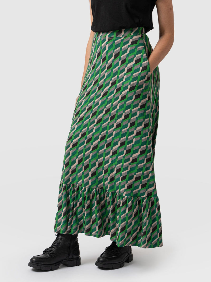 Riley Skirt Jardin Geo Print - Women's Skirts | Saint + Sofia® UK