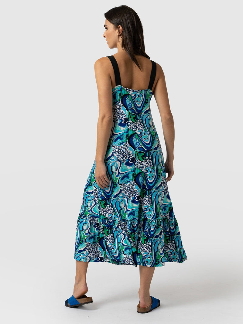 Riley Tiered Trapeze Dress Paradise - Women's Dresses | Saint + Sofia® UK