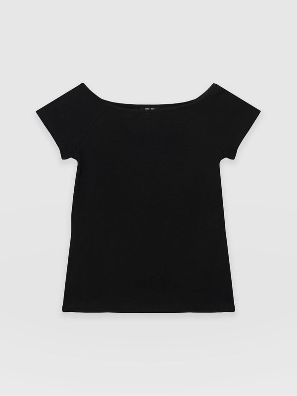 Riviera Tee Black - Women's T-shirts | Saint + Sofia® UK