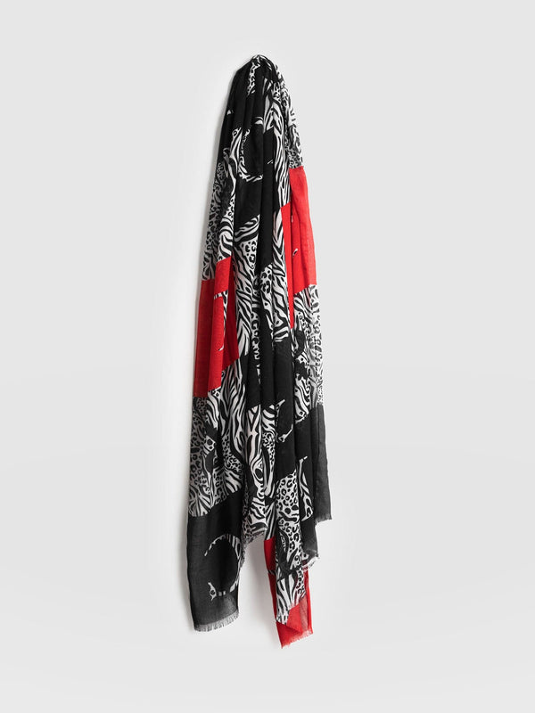 Rock Checker Print Scarf Red & Black - Women's Scarves | Saint + Sofia® EU