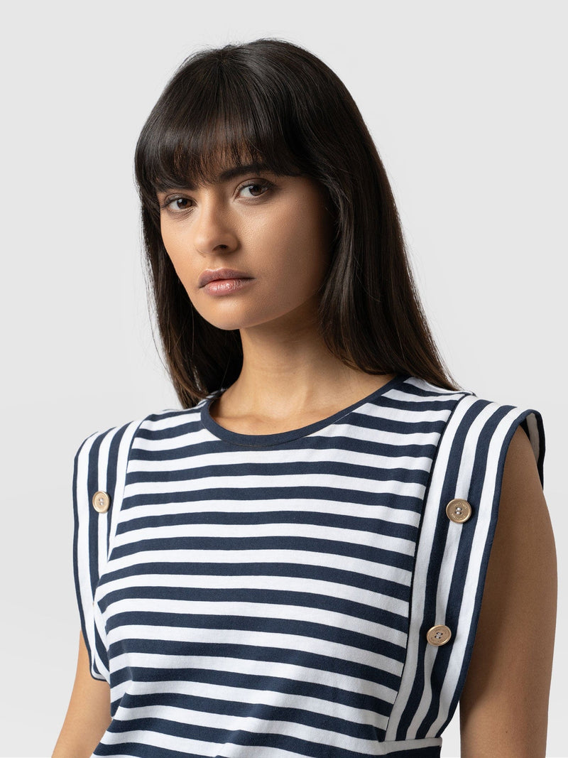 Rowan Tee Navy Stripe - Women's T-Shirts | Saint + Sofia® EU
