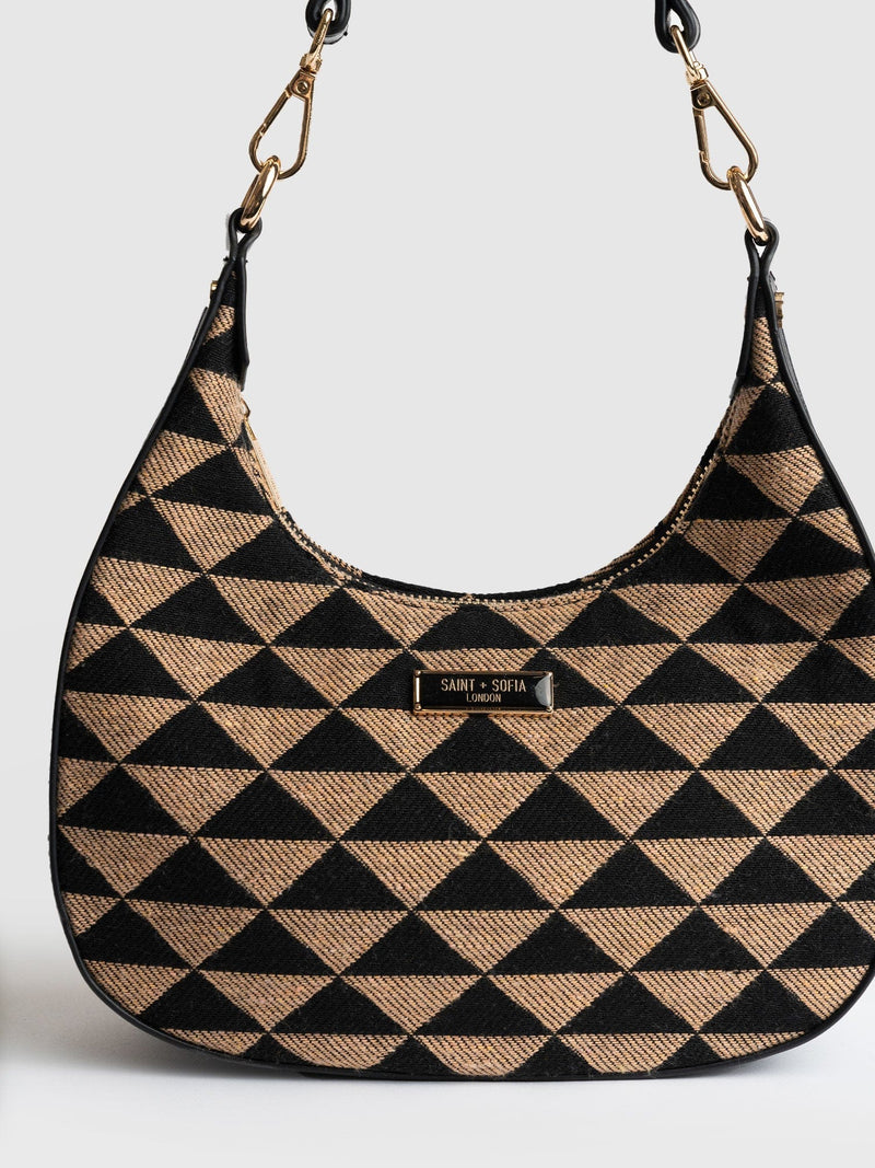 Runway Handbag Brown/Black Pyramid - Women's Bags | Saint + Sofia® UK