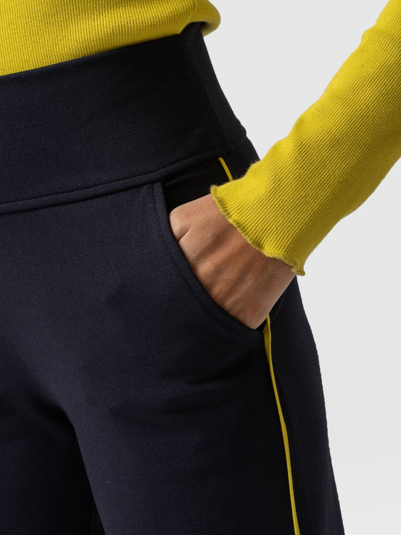 Runway Pant Navy with Lime Piping - Women's Trousers | Saint + Sofia® UK