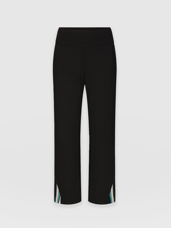 Runway Split Pant Black-Green - Women's Trousers | Saint + Sofia® UK