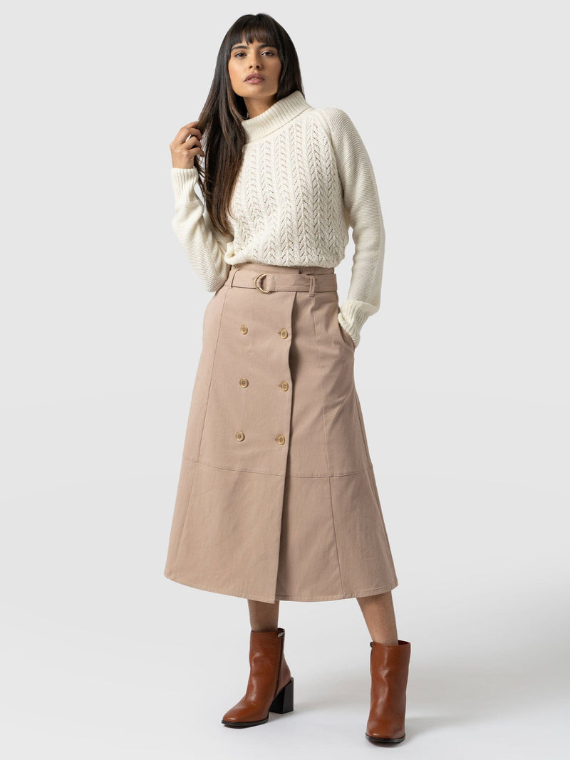 Safari Wrap Skirt Beige - Women's Skirts | Saint + Sofia® EU