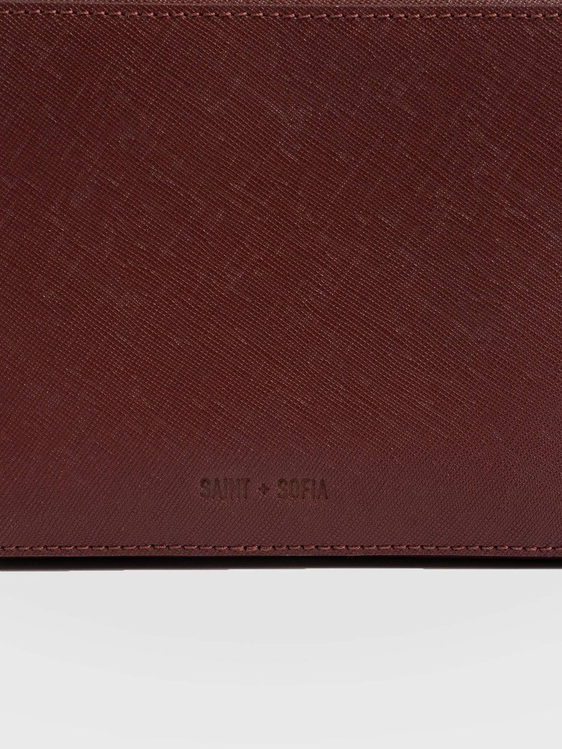 Saffiano Handbag Burgundy - Women's Leather Bags | Saint + Sofia® EU