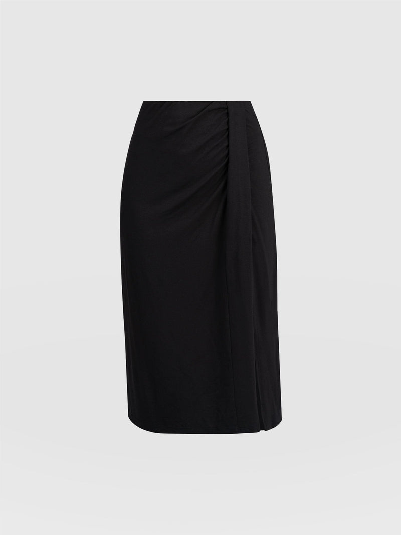 Salina Draped Skirt Black - Women's Skirts | Saint + Sofia® UK