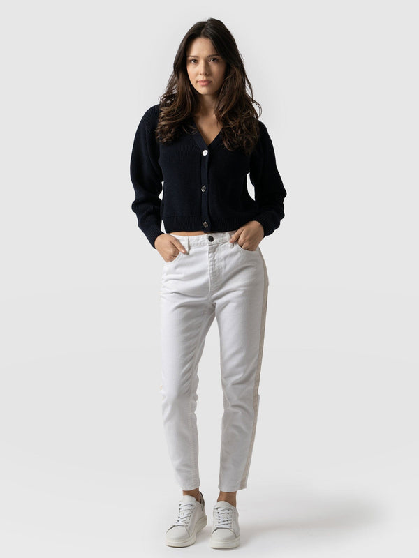 Slim Mom Jeans White with Sparkle Tape - Women's Jeans | Saint + Sofia® EU