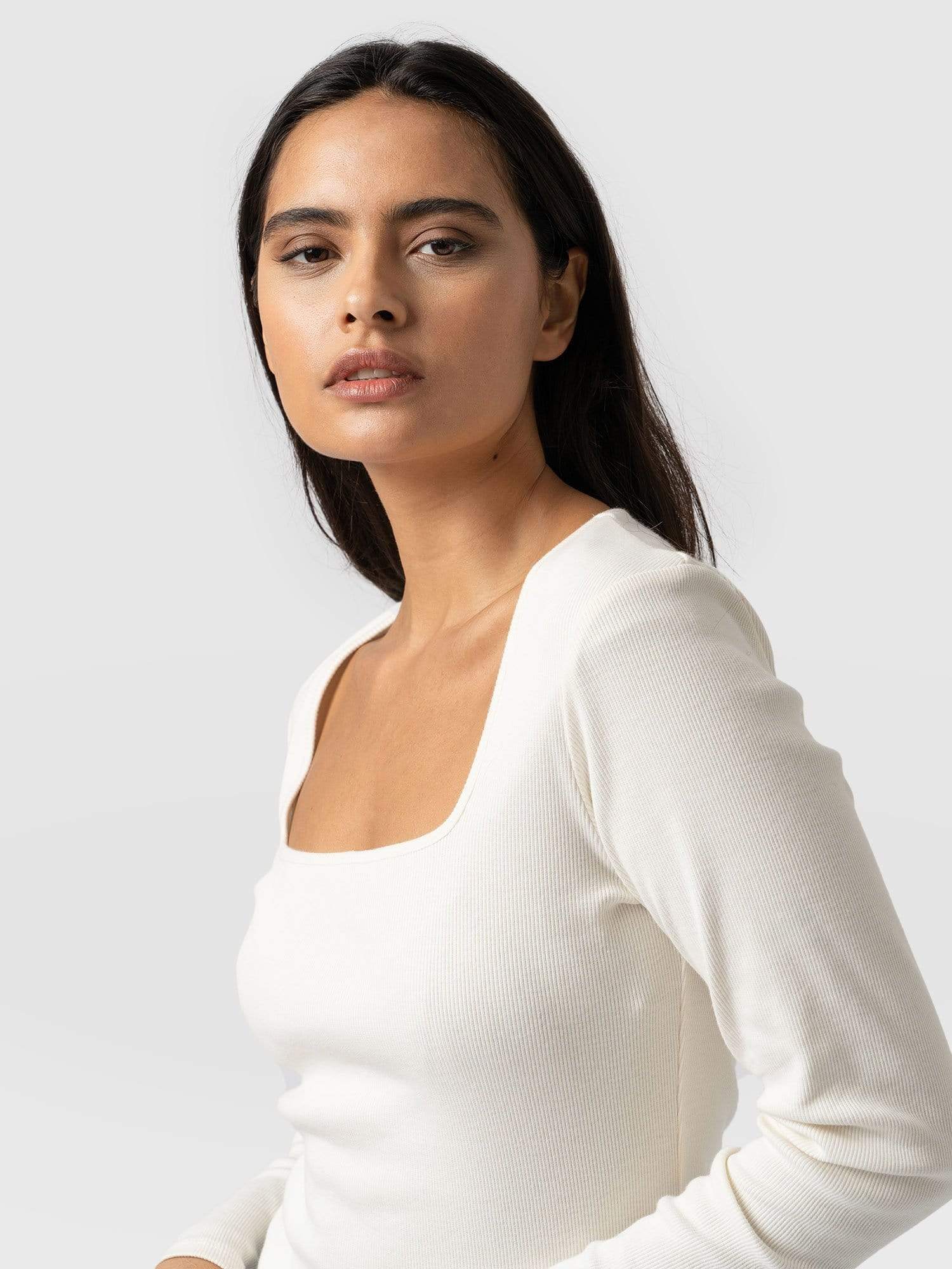 Sloane Ribbed Top Cream - Women's Tops | Saint + Sofia® EU