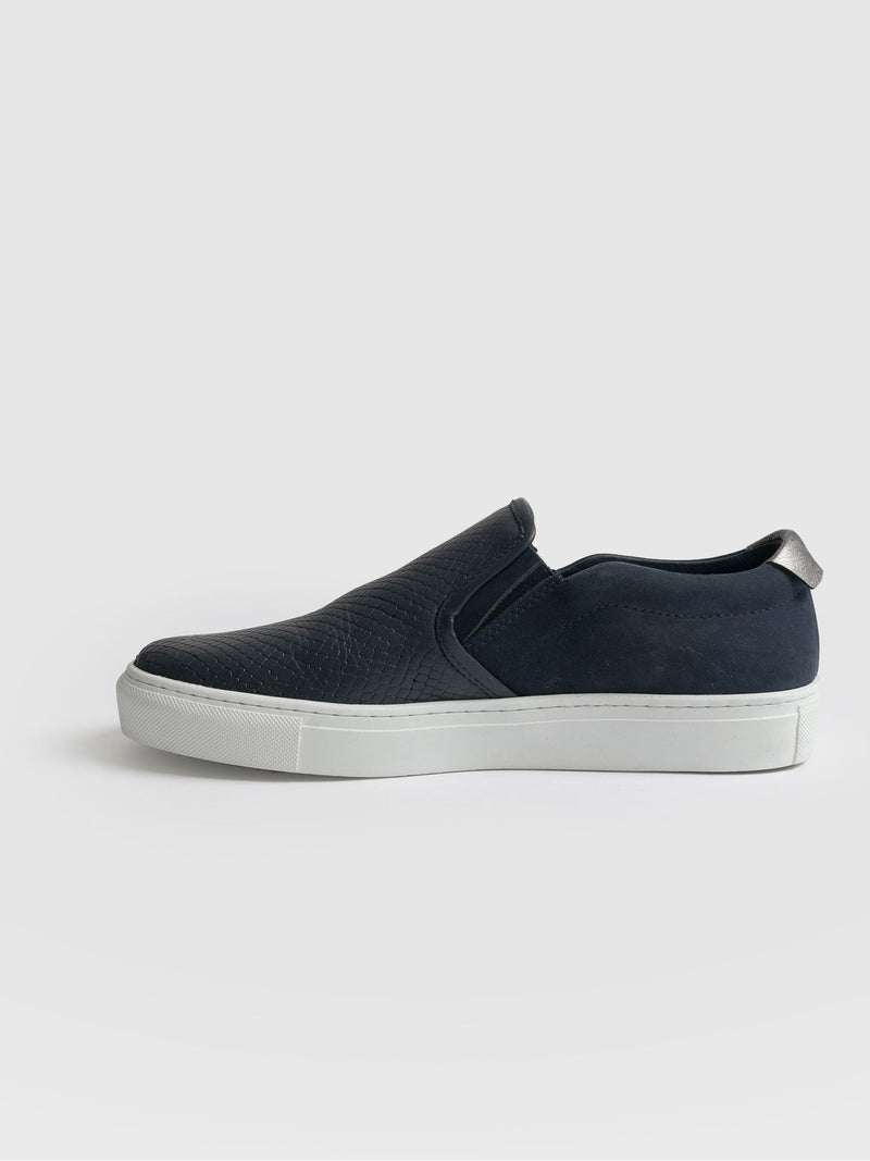 Sloane Slip On Trainer Navy - Women's Trainers | Saint + Sofia® UK