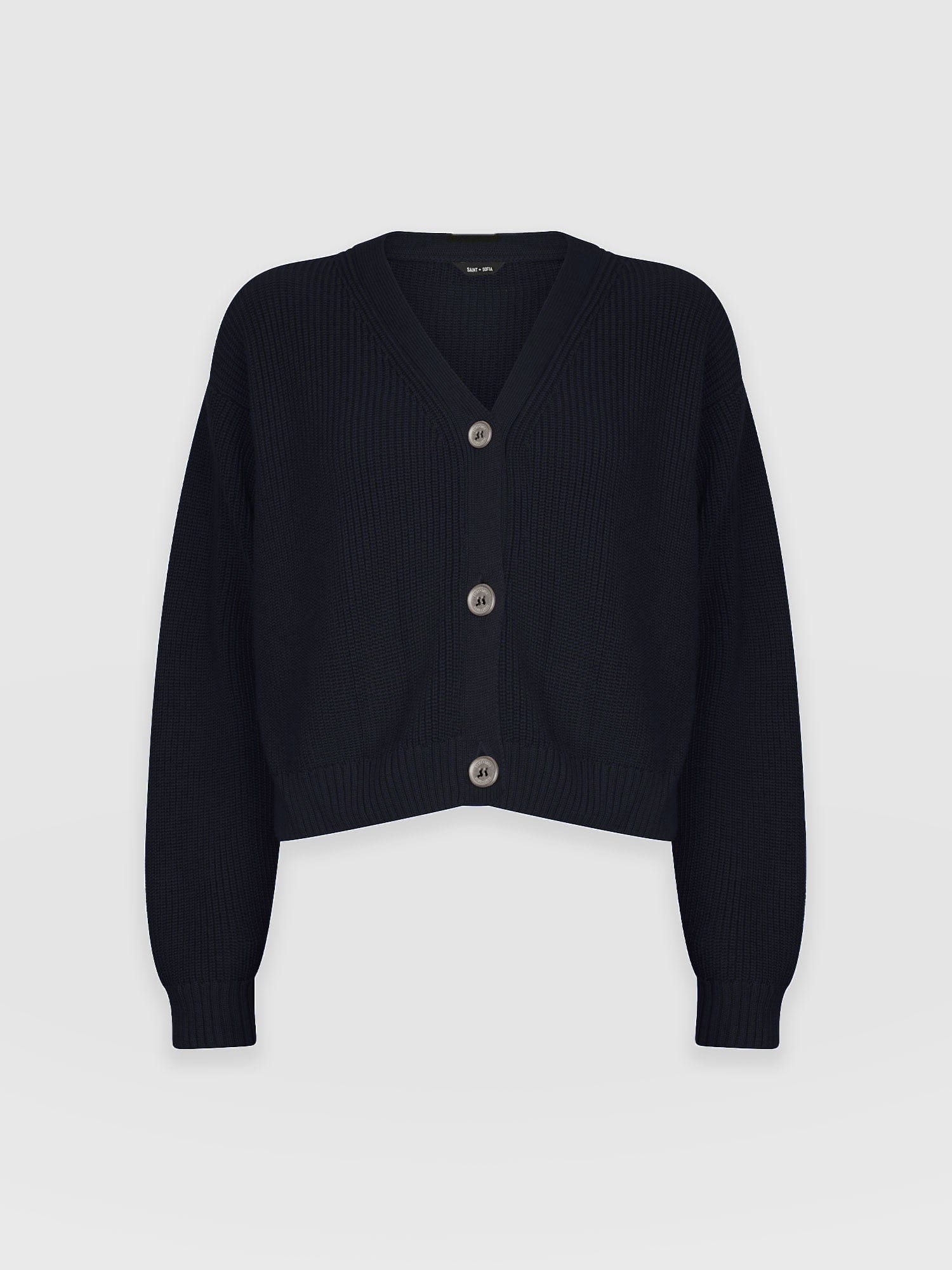 Soho Crop Cardigan Navy - Women's Cardigans | Saint + Sofia® UK
