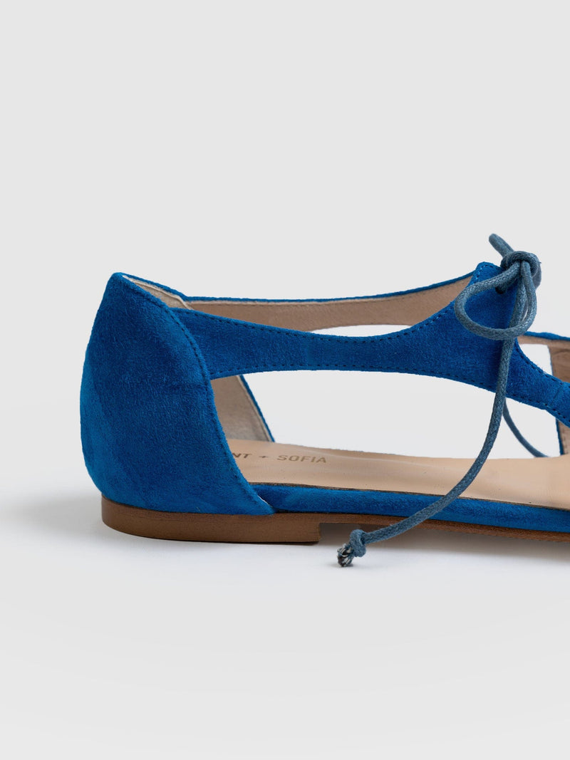 Tie Up Mary Janes Blue - Women's Loafers | Saint + Sofia® EU