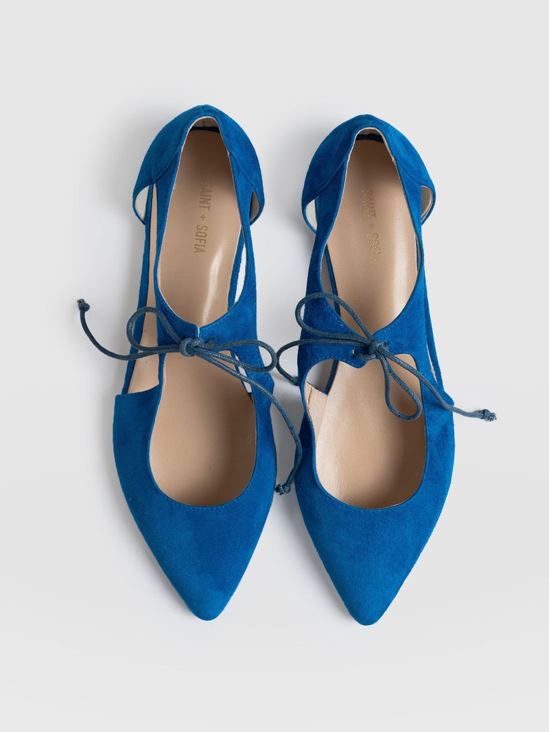 Tie Up Mary Janes Blue - Women's Loafers | Saint + Sofia® EU