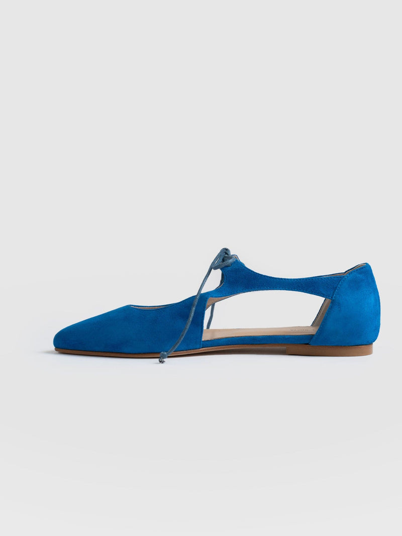 Tie Up Mary Janes Blue - Women's Loafers | Saint + Sofia® EU